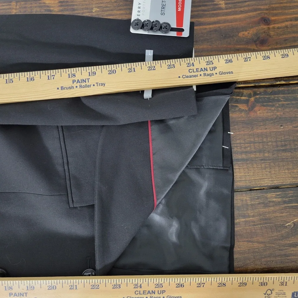 Perry‎ Ellis Portfolio Men's Sport Coat Blazer Two Button Black Stretch 36R NEW
